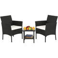 Wicker Outdoor 3‑Piece Patio Furniture Set
