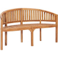 Solid Teak Wood Outdoor Banana Bench
