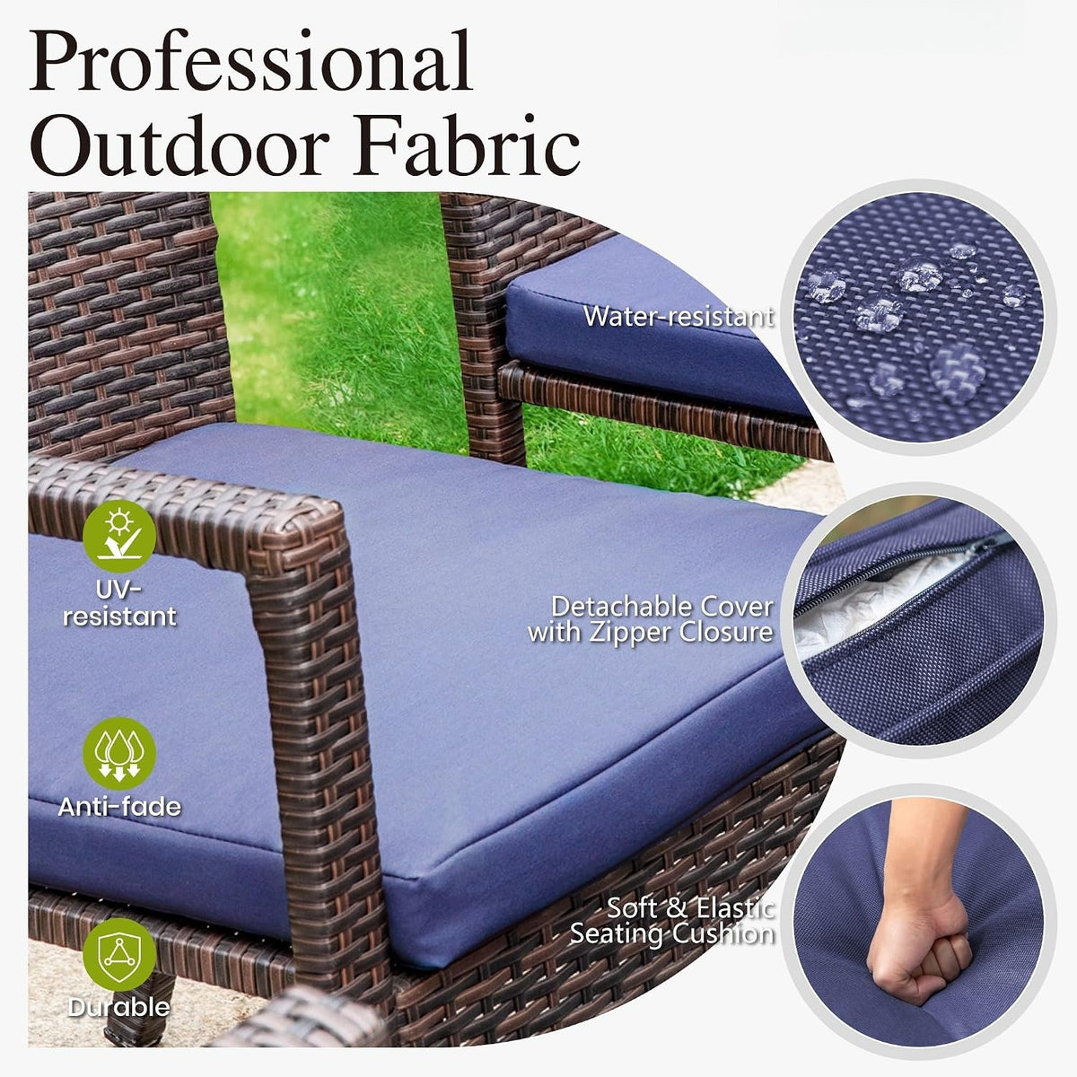 Cushioned Rattan Outdoor Patio Chairs