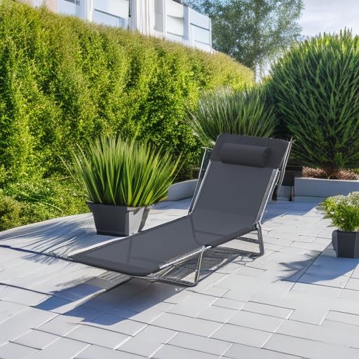 Foldable Outdoor Sun Tanning Lounge Chair