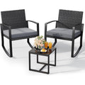 Rocking Wicker Outdoor Patio Bistro Set
