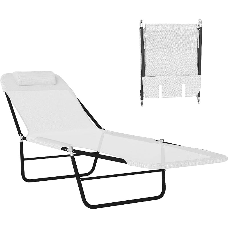 Reclining Outdoor Folding Chaise Lounge Chair