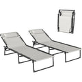 Mesh Outdoor Folding Chaise Lounge Set