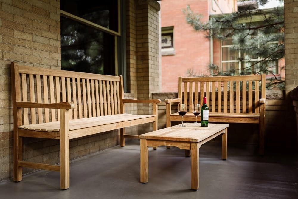Weather‑Resistant Teak Outdoor Patio Bench