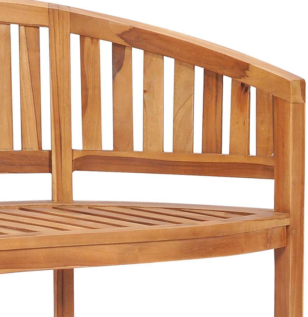 Solid Teak Wood Outdoor Banana Bench