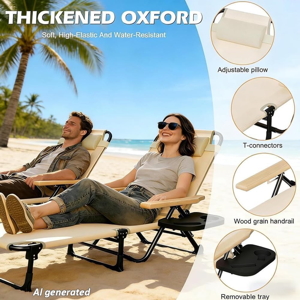 Adjustable Outdoor Folding Chaise Lounge Chair