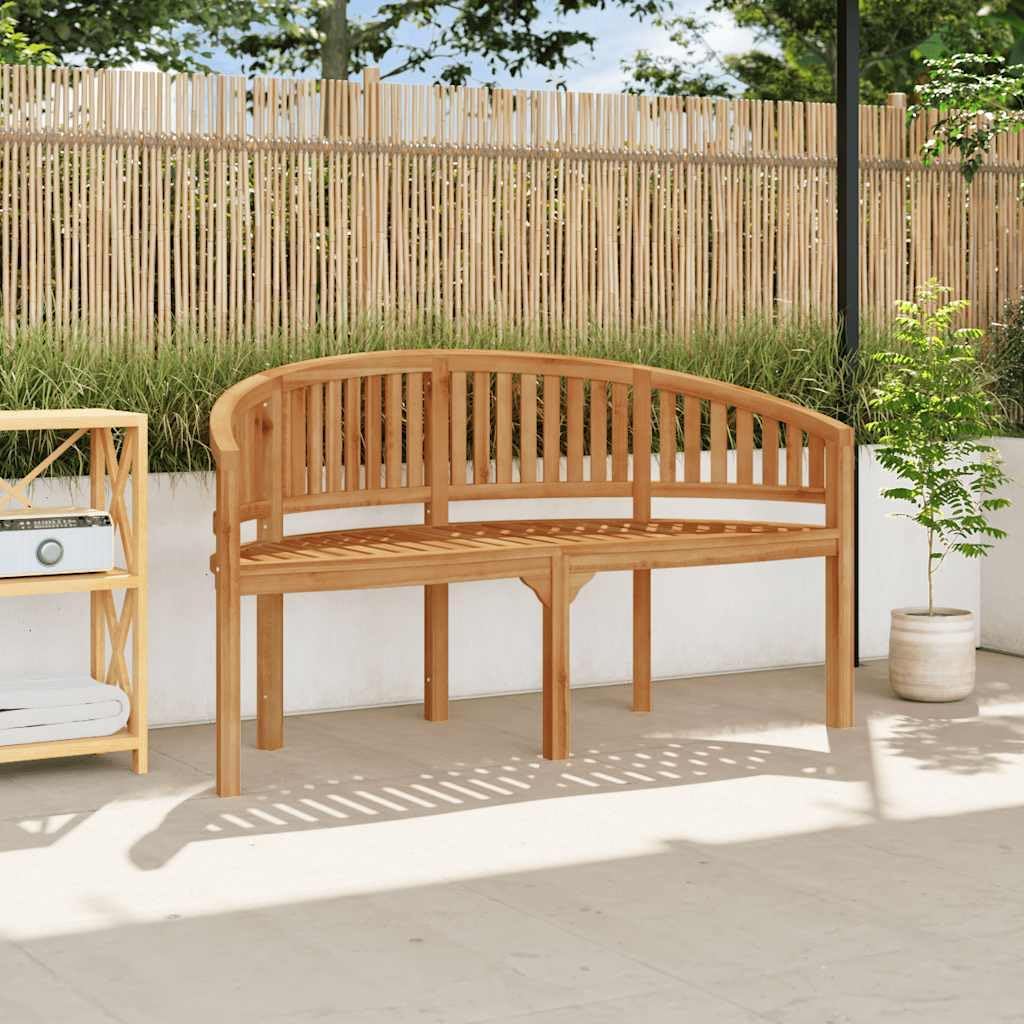 Solid Teak Wood Outdoor Banana Bench