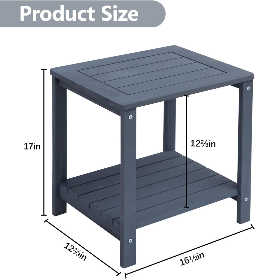 Weather‑Resistant Wood Outdoor Side End Table