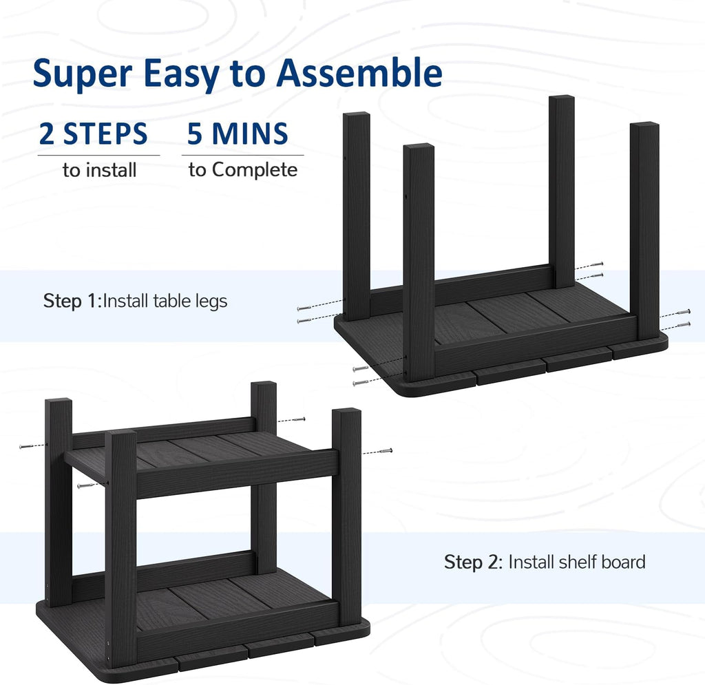 Weather‑Resistant 2‑Tier Outdoor Side Table