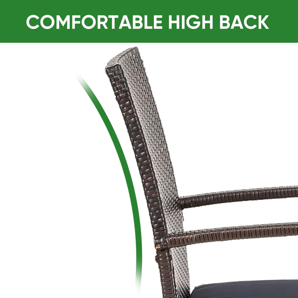 Cushioned Wicker Outdoor Patio Dining Chairs