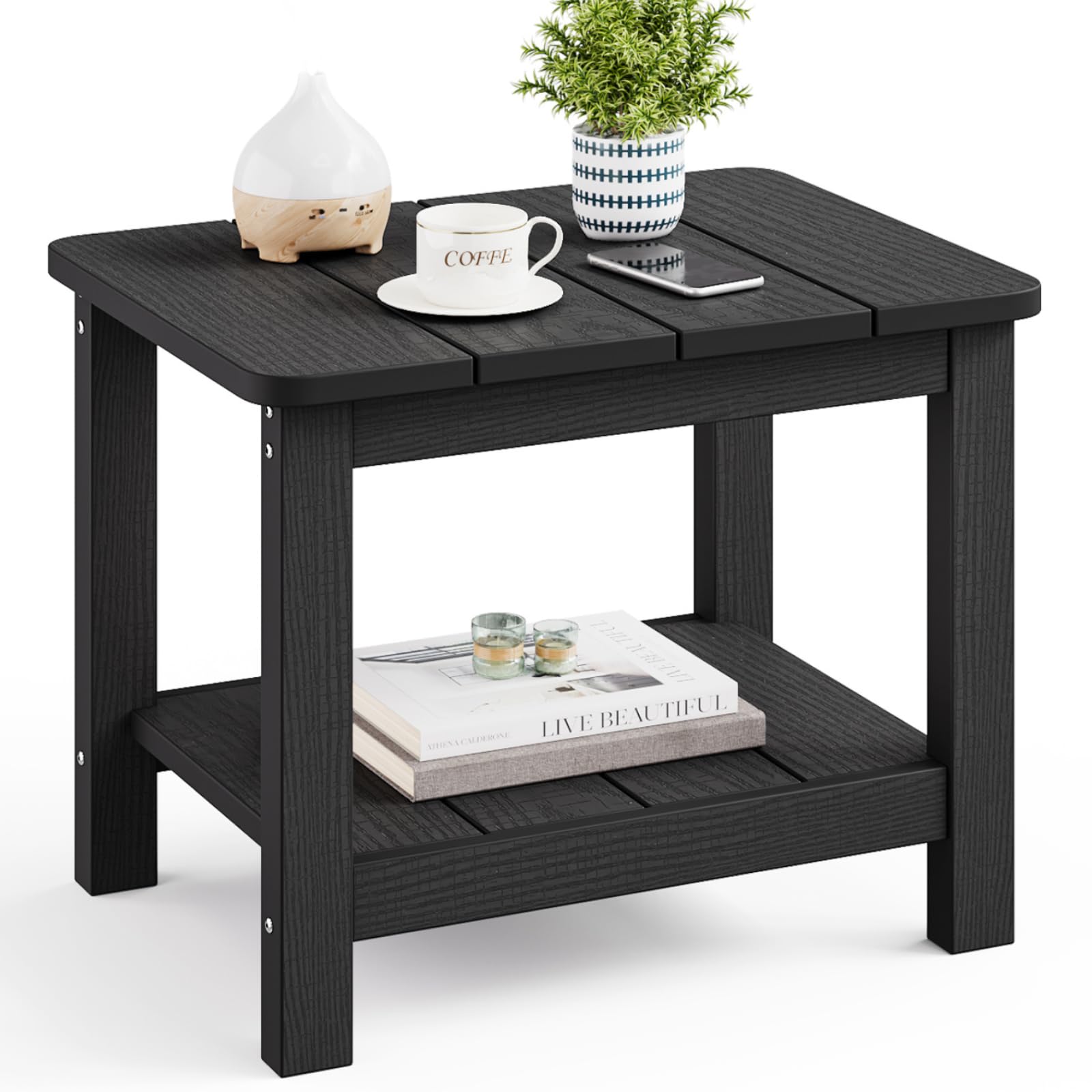 Weather‑Resistant 2‑Tier Outdoor Side Table