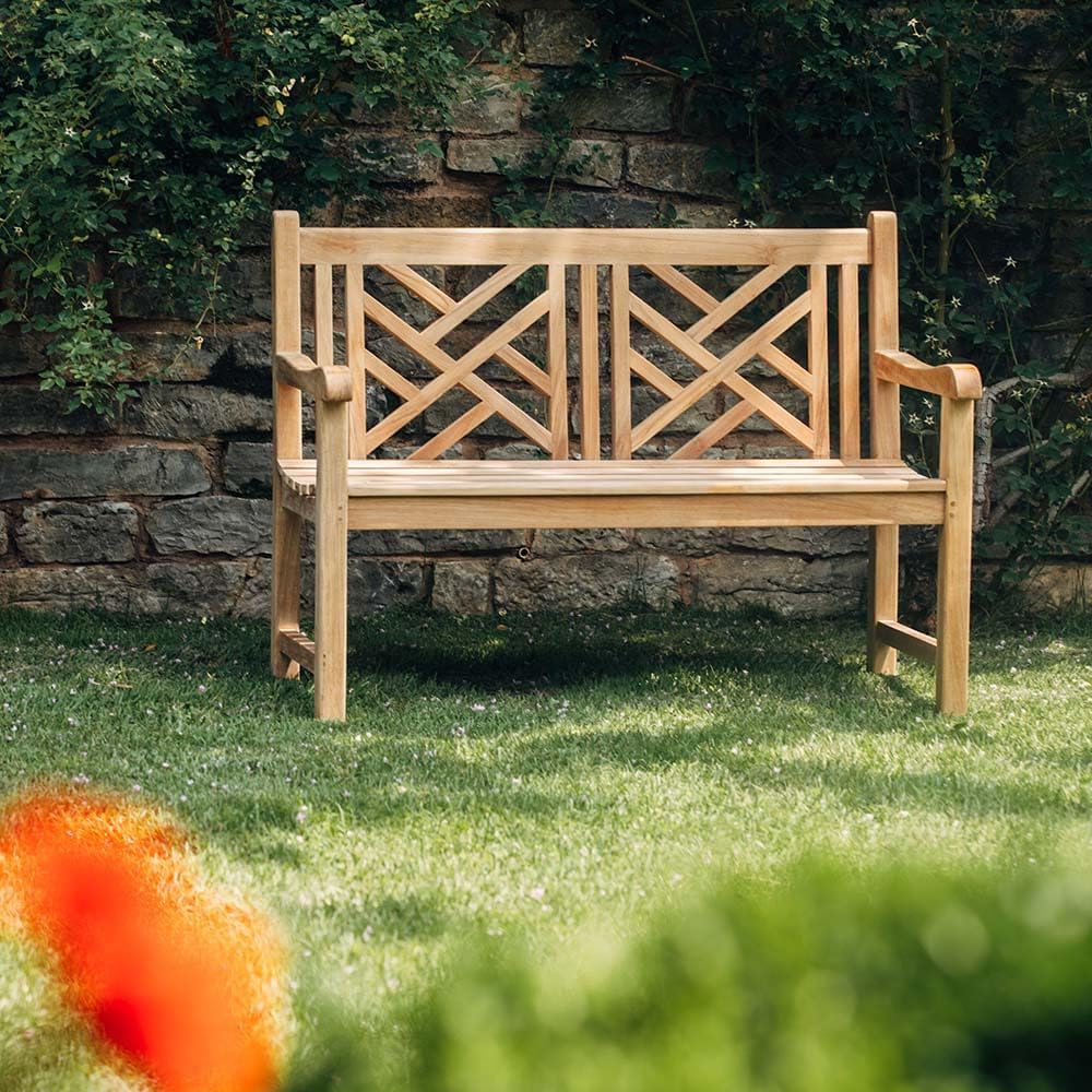 Weather‑Resistant Solid Teak Outdoor Bench
