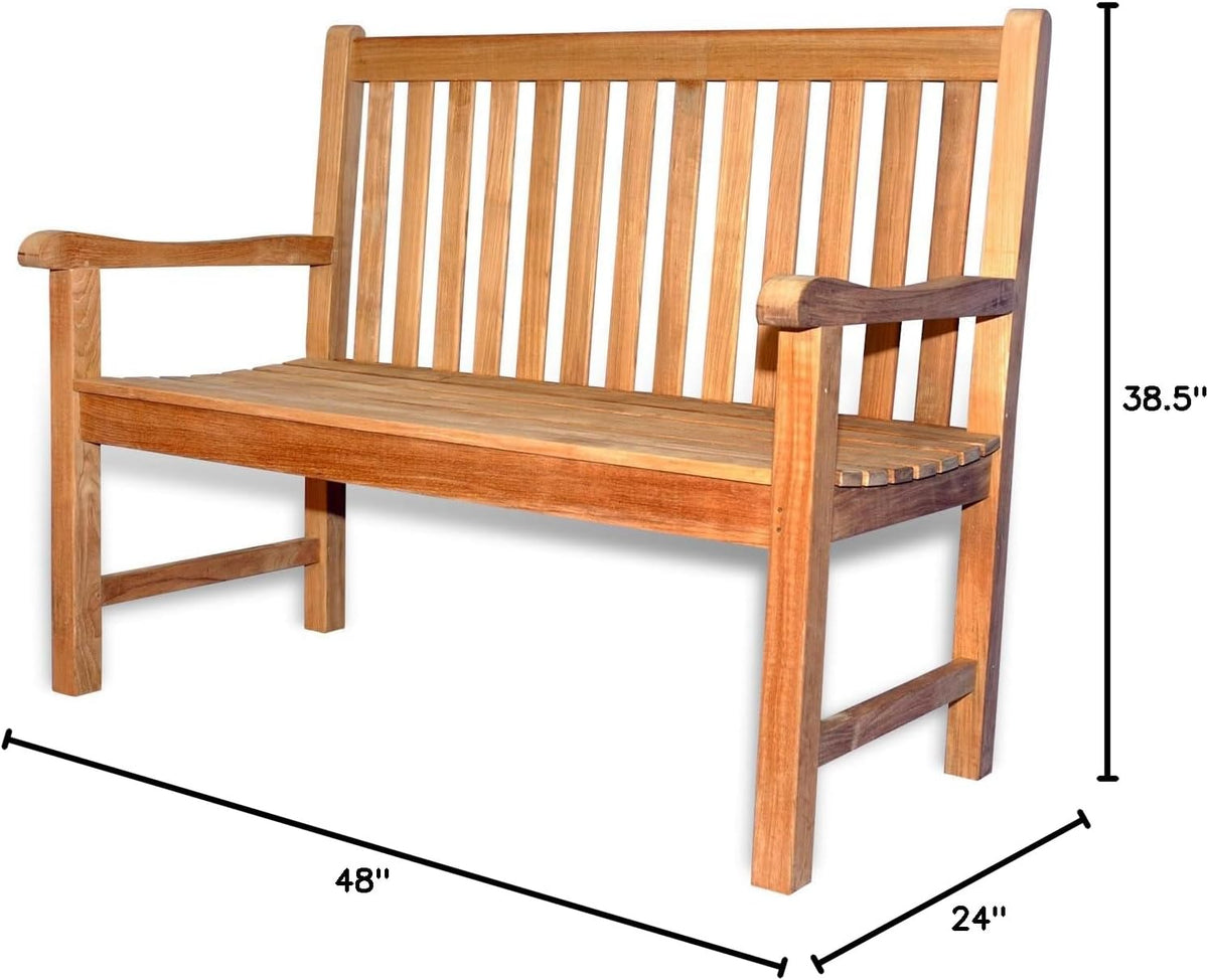 Weather‑Resistant Teak Outdoor Patio Bench