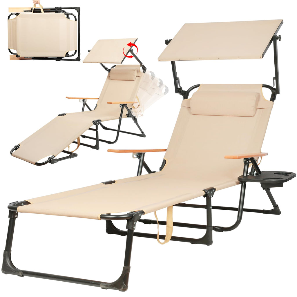 Adjustable Outdoor Folding Chaise Lounge Chair