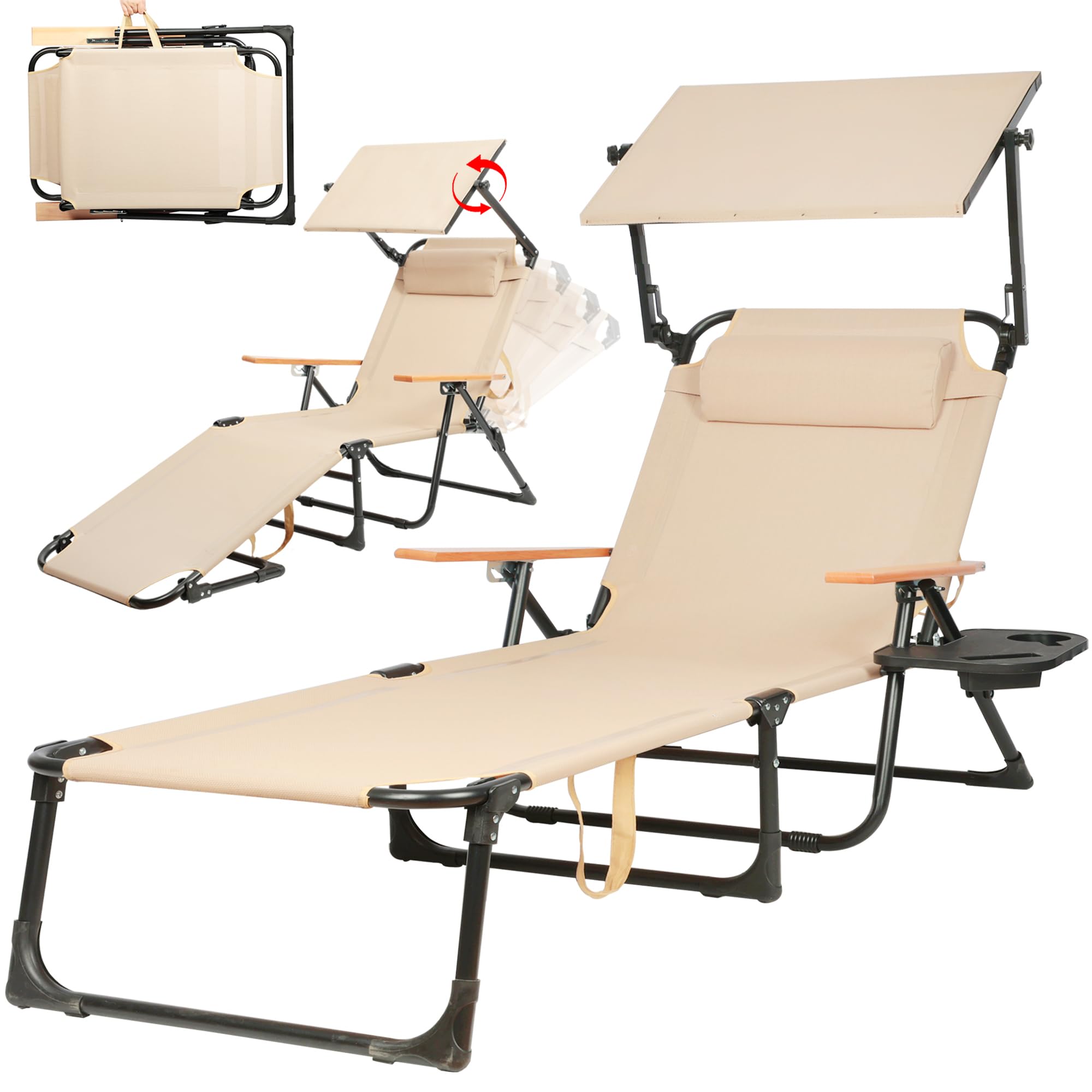 Adjustable Outdoor Folding Chaise Lounge Chair