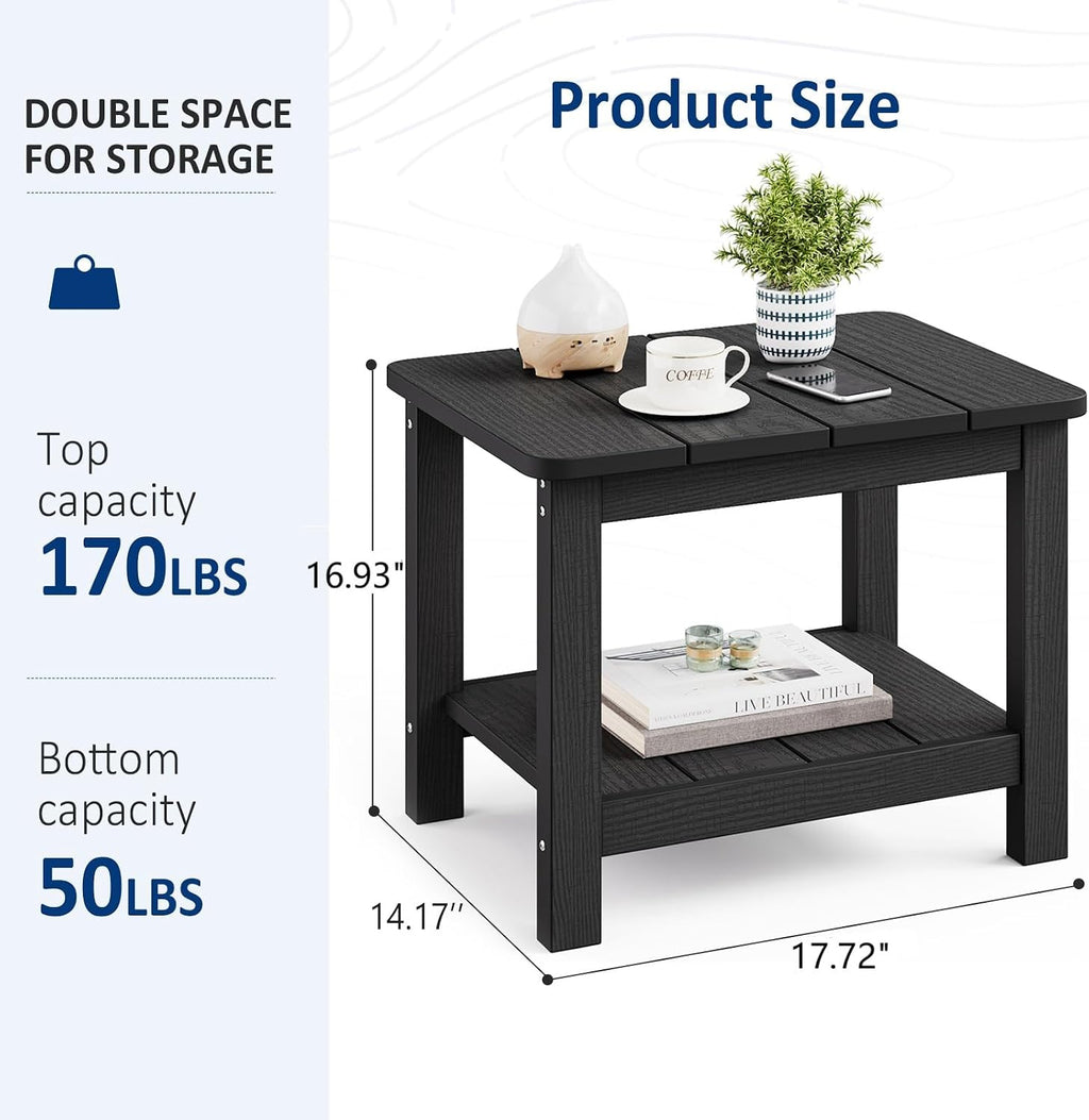 Weather‑Resistant 2‑Tier Outdoor Side Table