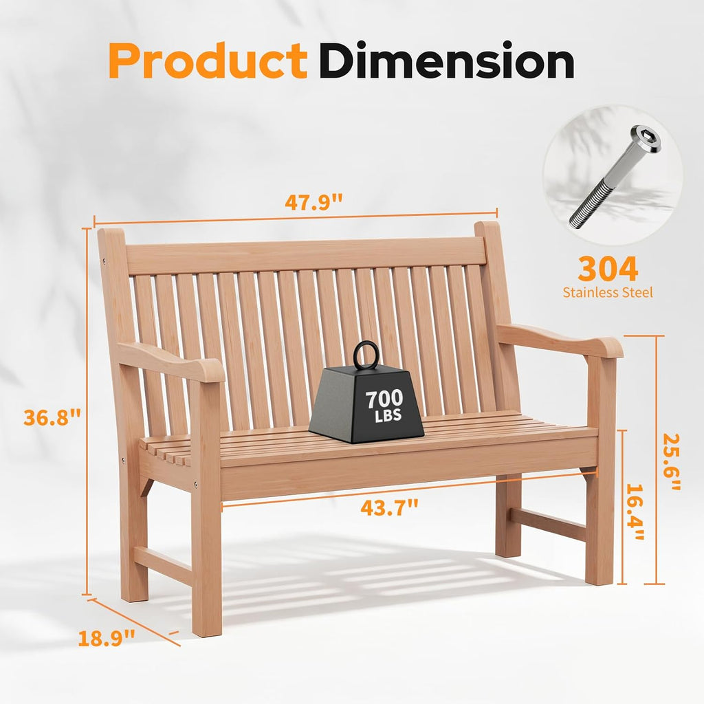 Heavy‑Duty Two‑Person Outdoor Garden Bench
