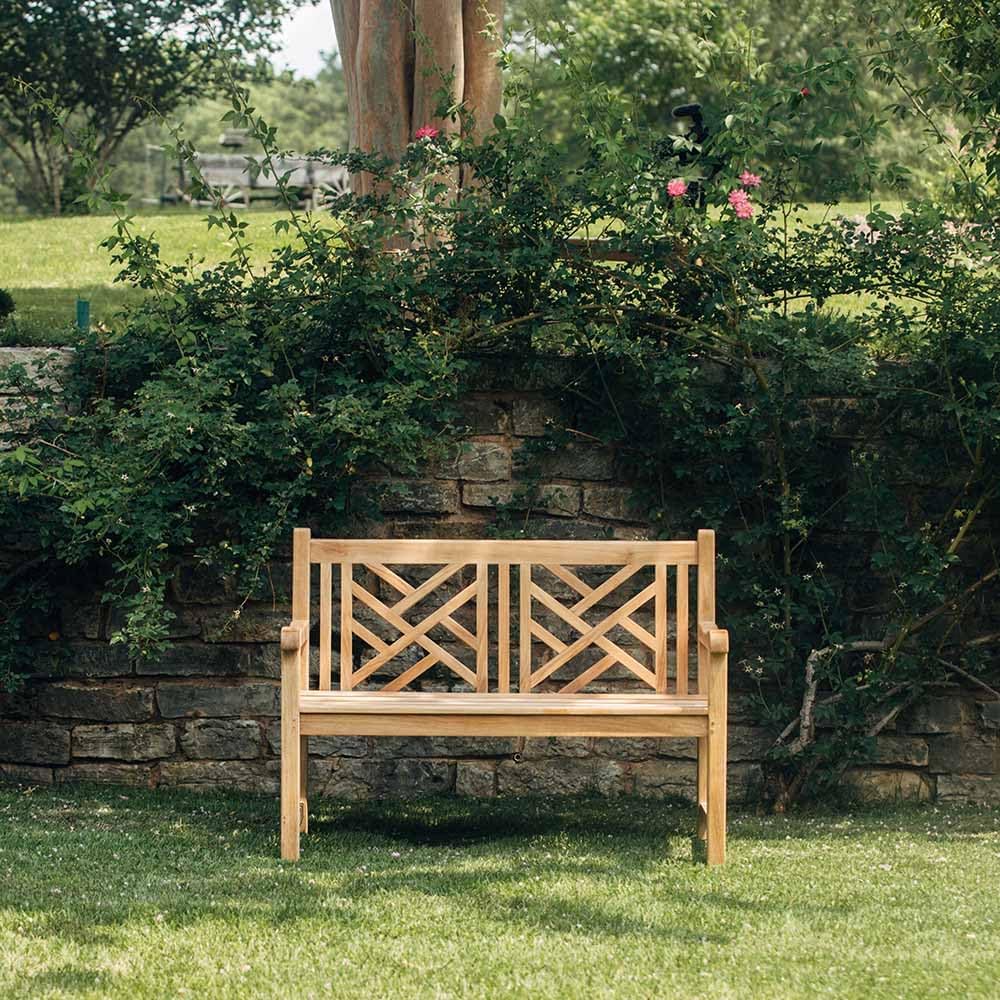 Weather‑Resistant Solid Teak Outdoor Bench