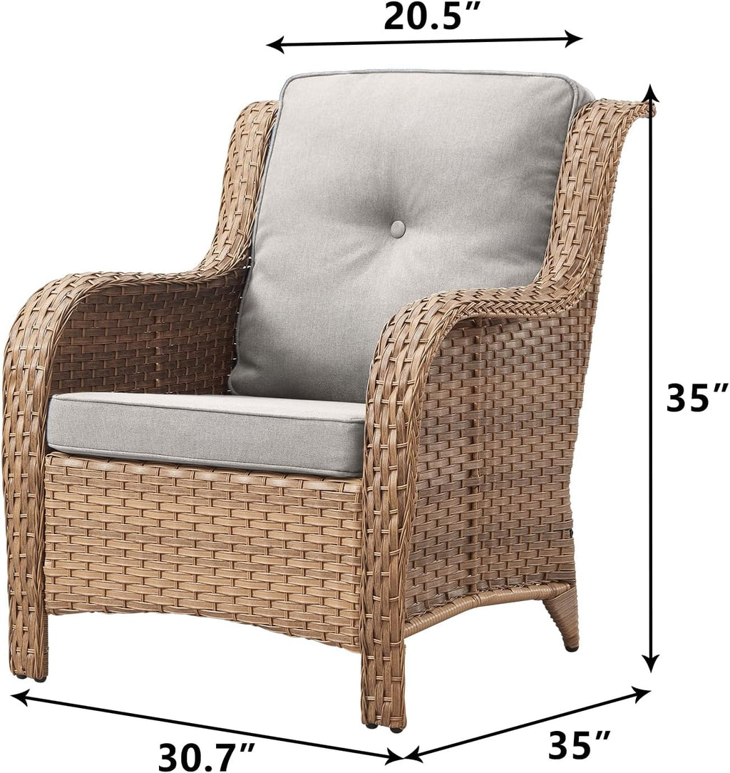 High‑Back Wicker Outdoor Patio Chairs