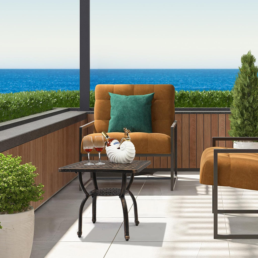 Cast Aluminum Outdoor Patio Side End Table