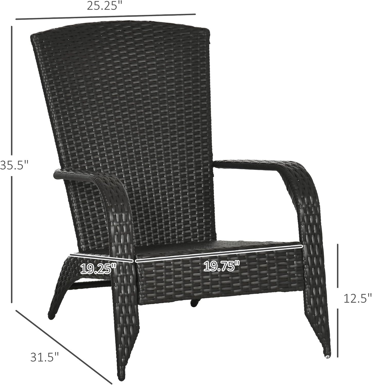 All‑Weather Wicker Adirondack Patio Chair