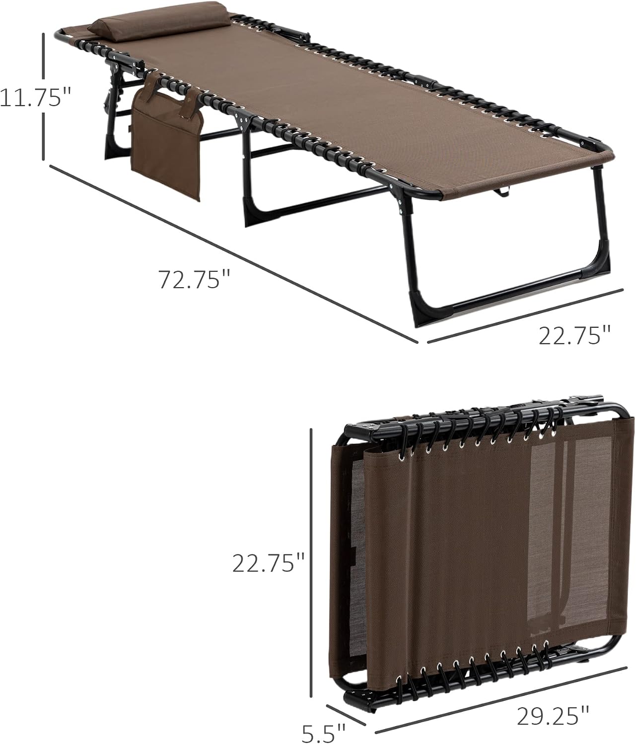 Adjustable Folding Outdoor Chaise Lounge Chair