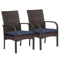 Cushioned Wicker Outdoor Patio Dining Chairs