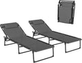Mesh Outdoor Folding Chaise Lounge Set