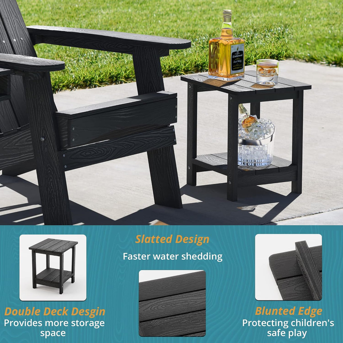 HDPE Outdoor Small Patio Side Table