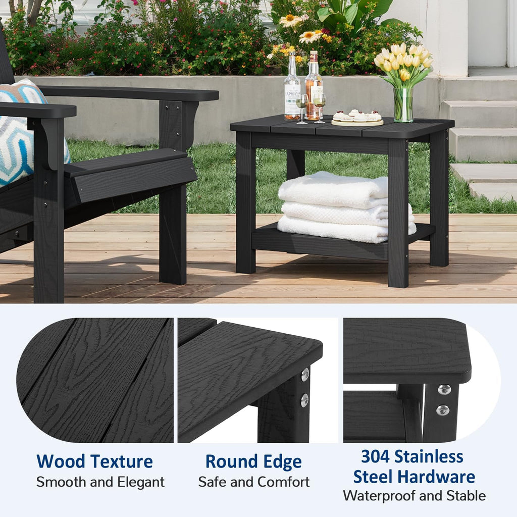Weather‑Resistant 2‑Tier Outdoor Side Table