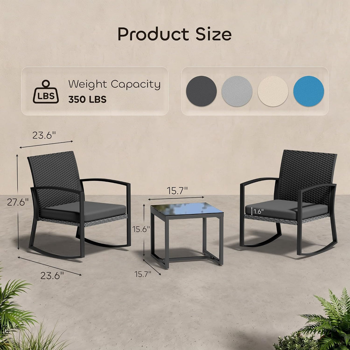 All‑Weather Wicker Patio Bistro Set