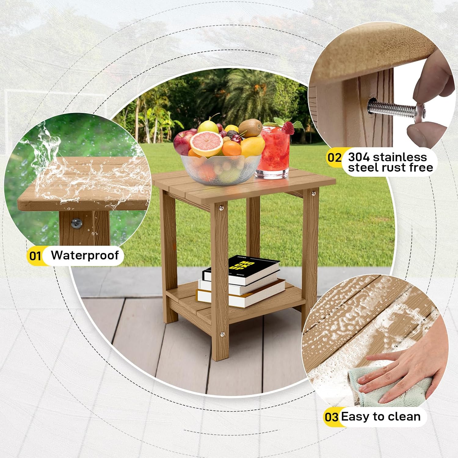 Weather‑Resistant Outdoor Adirondack Side Table