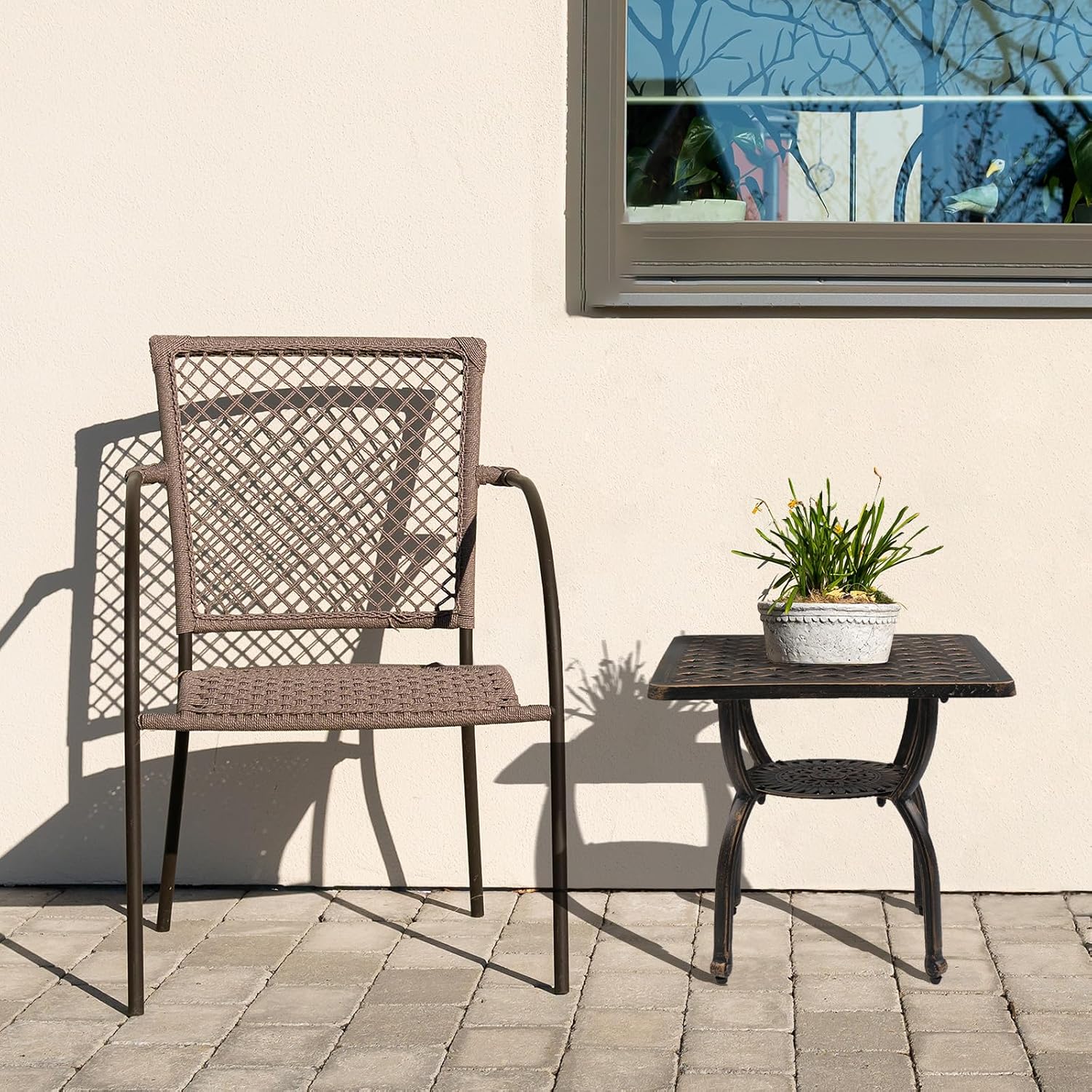 Cast Aluminum Outdoor Patio Side End Table