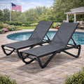Aluminum Outdoor Adjustable Chaise Lounge Set