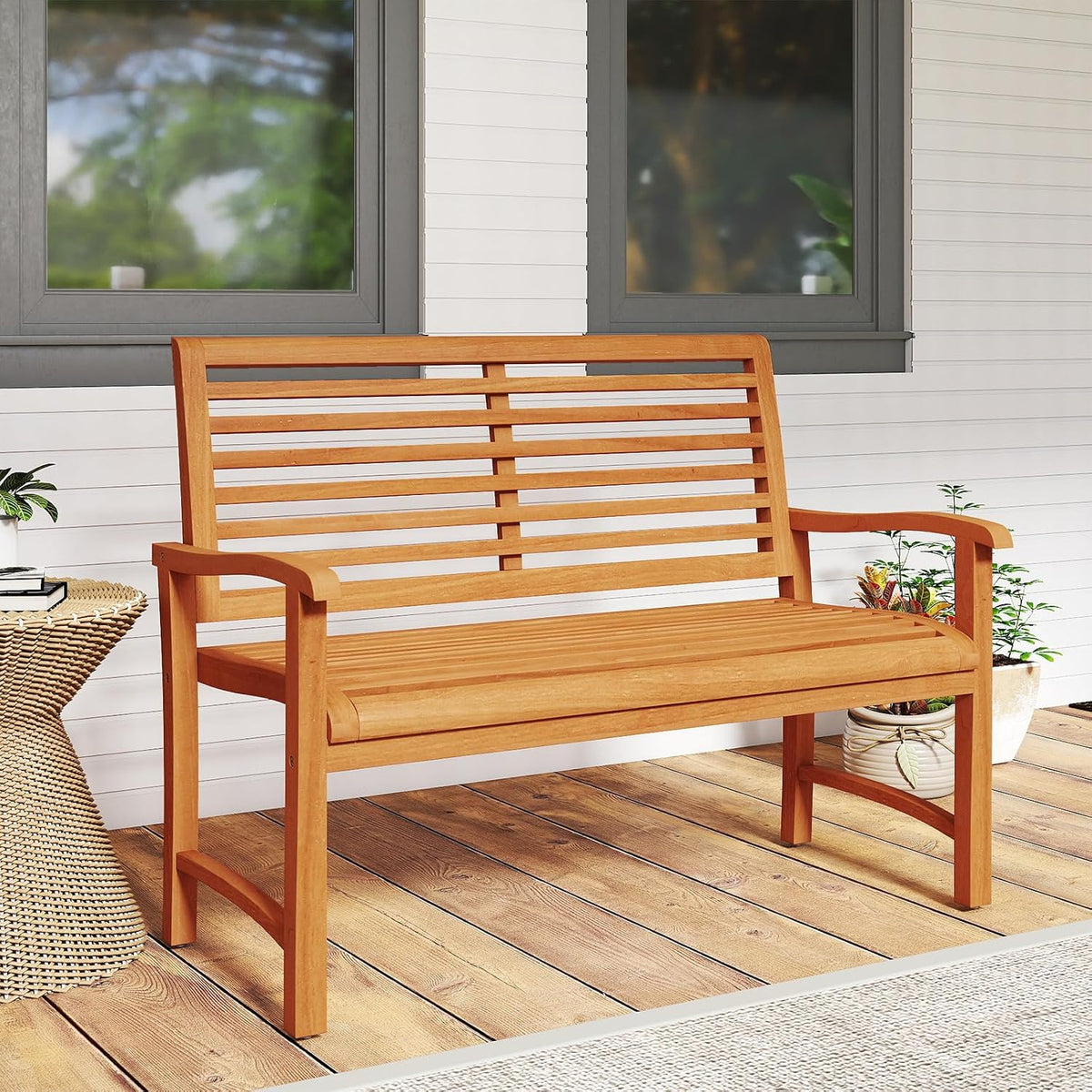Teak Wood Outdoor Patio Garden Bench