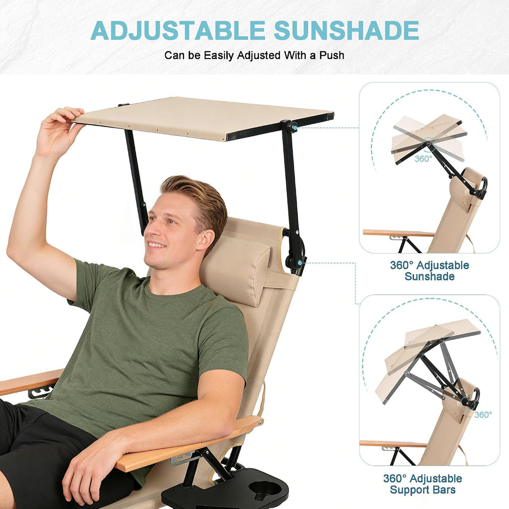Adjustable Outdoor Folding Chaise Lounge Chair