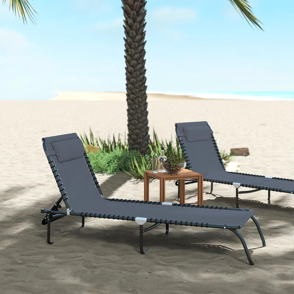 Folding Outdoor Patio Chaise Lounge Chair