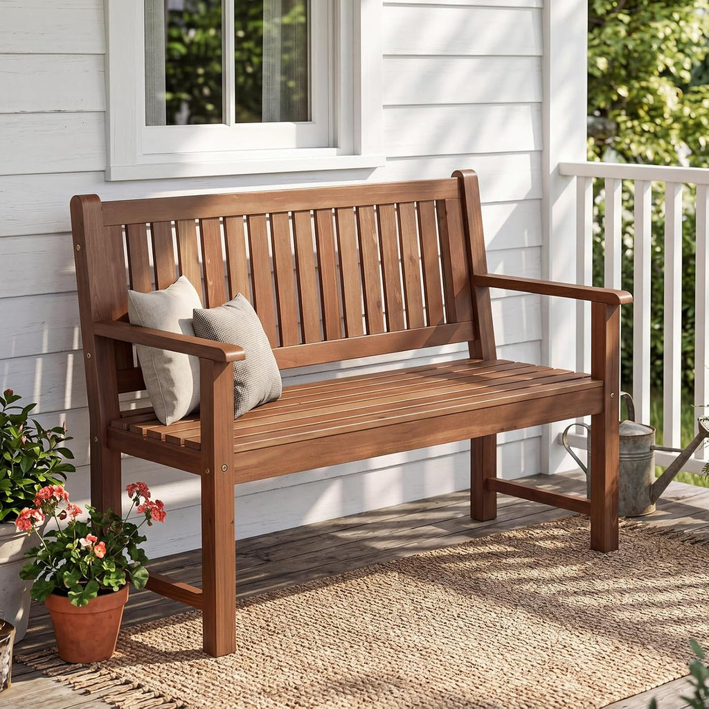 Fir Wood Outdoor Patio Garden Bench