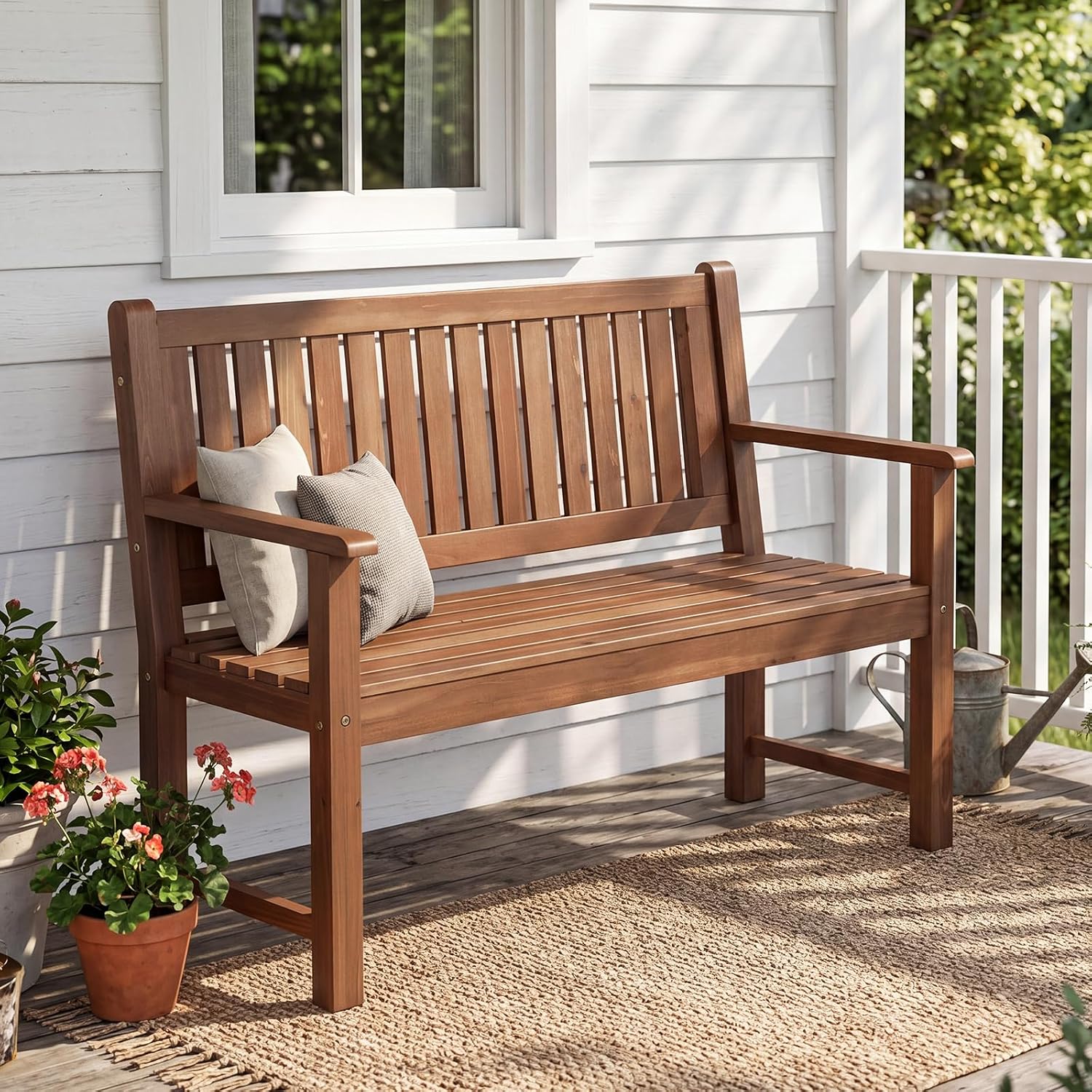 Fir Wood Outdoor Patio Garden Bench