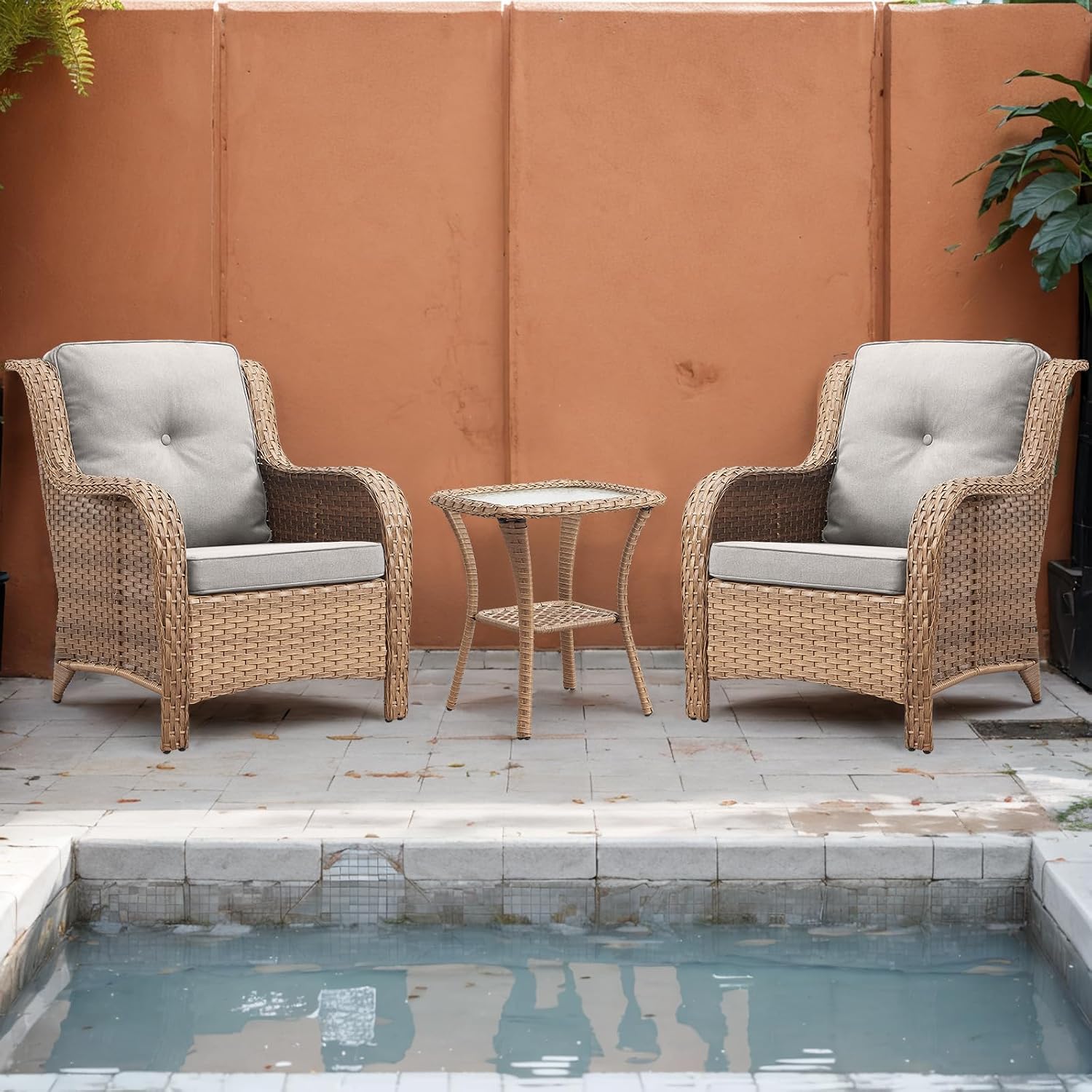 High‑Back Wicker Outdoor Patio Chairs