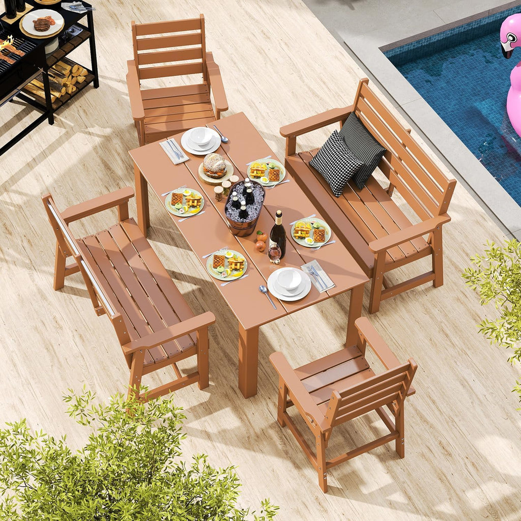 HDPE Outdoor Two‑Person Garden Bench
