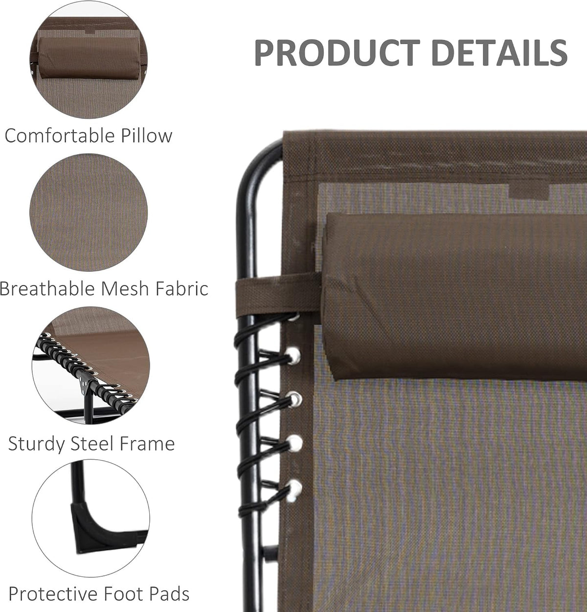 Adjustable Folding Outdoor Chaise Lounge Chair