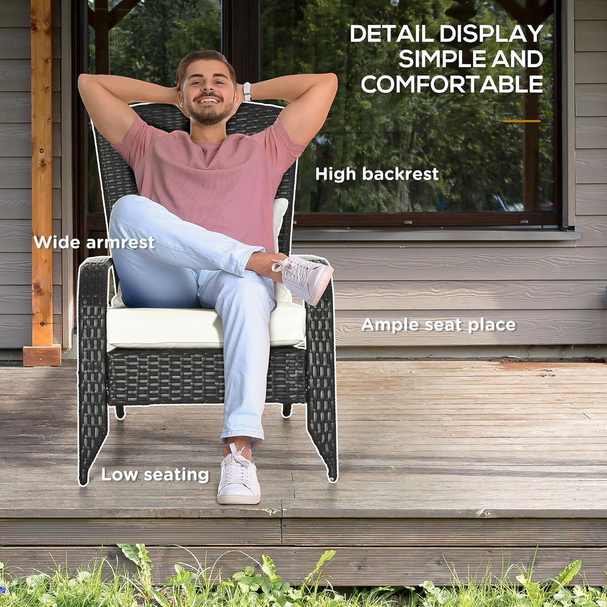 All‑Weather Wicker Adirondack Patio Chair