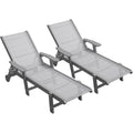 Adjustable Outdoor Patio Chaise Lounge Set