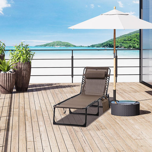 Adjustable Folding Outdoor Chaise Lounge Chair