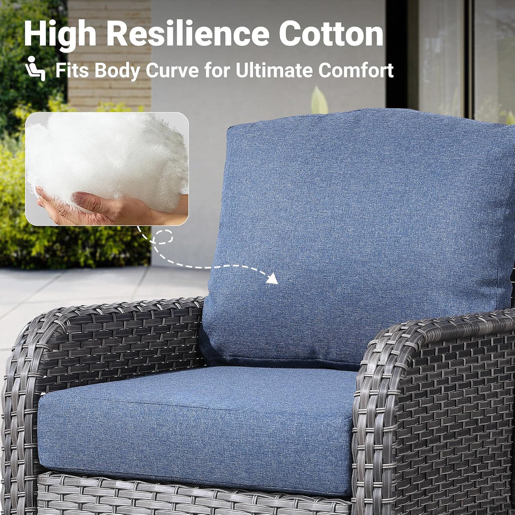 Cushioned Wicker Outdoor Patio Furniture Set