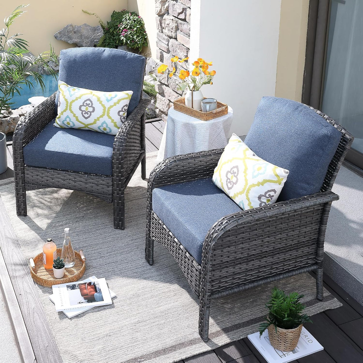 Cushioned Wicker Outdoor Patio Furniture Set