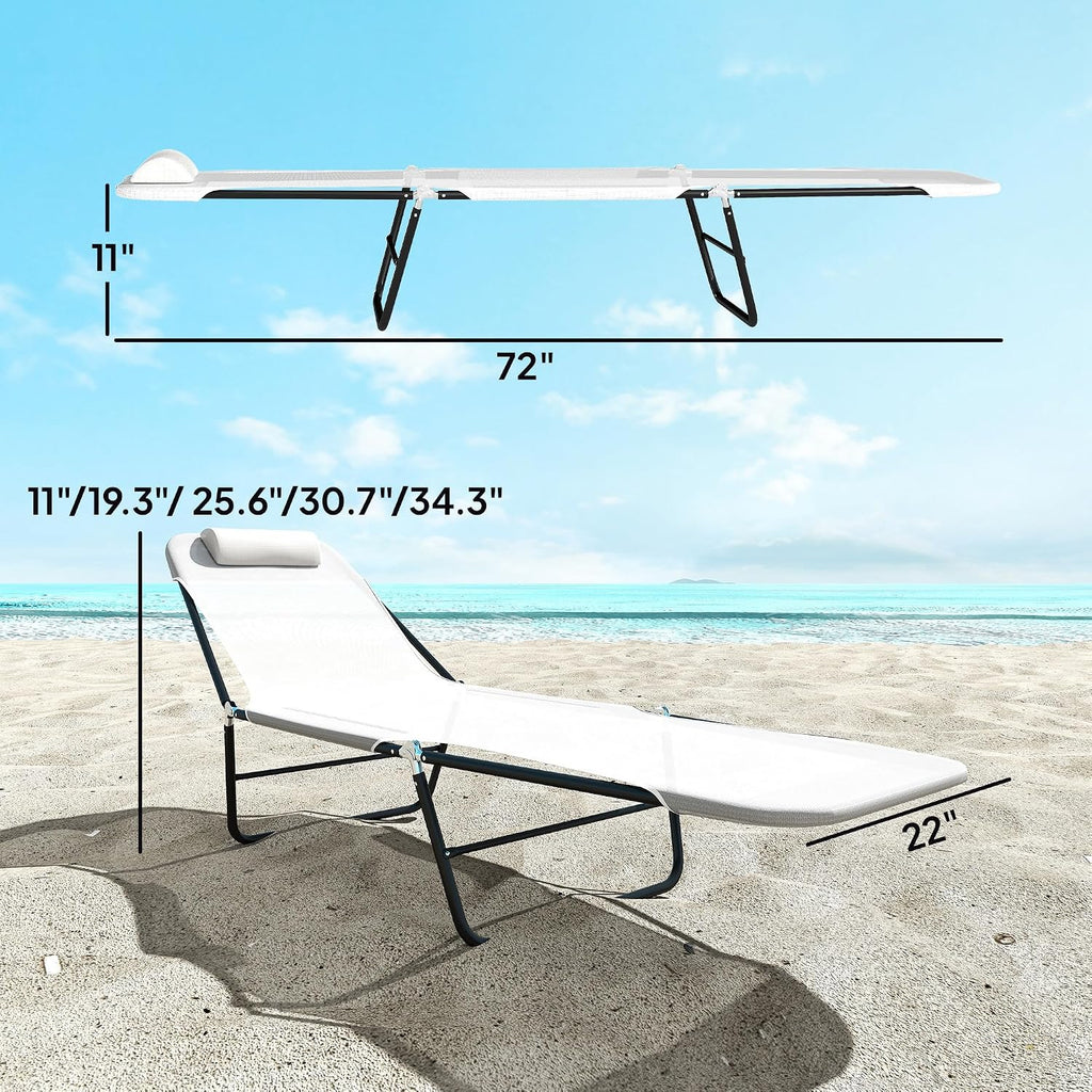 Reclining Outdoor Folding Chaise Lounge Chair