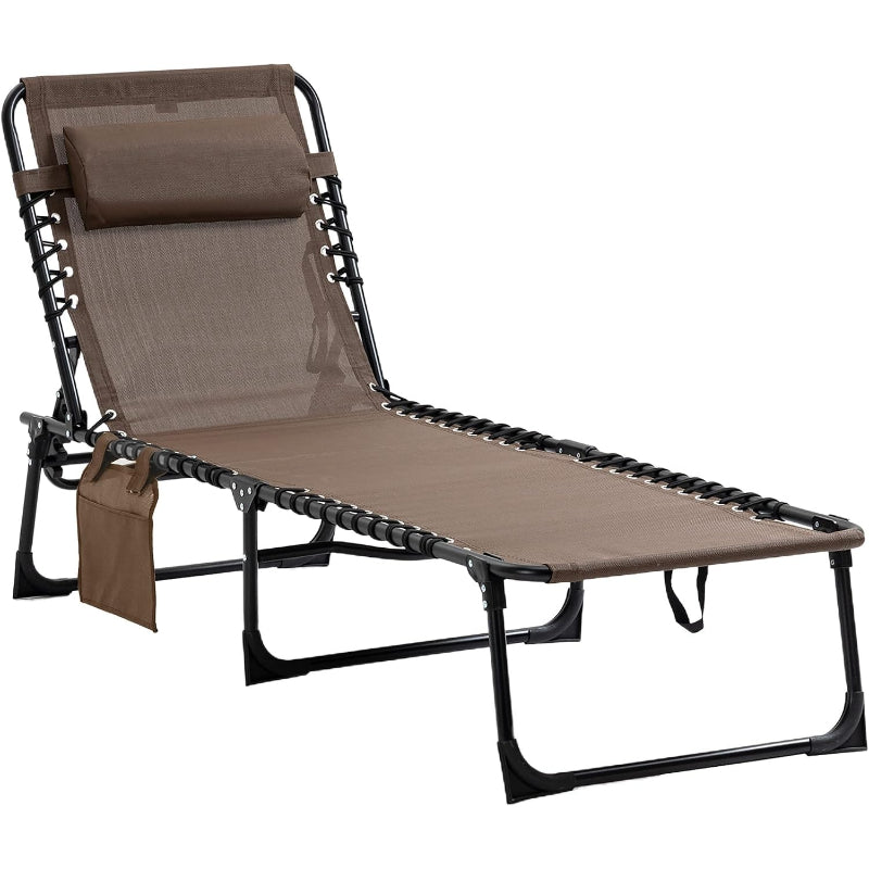 Adjustable Folding Outdoor Chaise Lounge Chair
