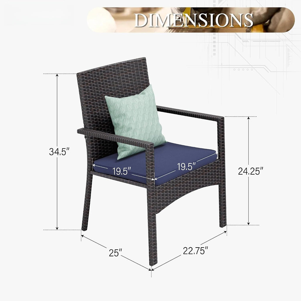 Cushioned Rattan Outdoor Patio Chairs
